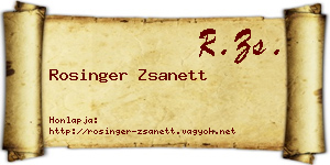 Rosinger Zsanett névjegykártya